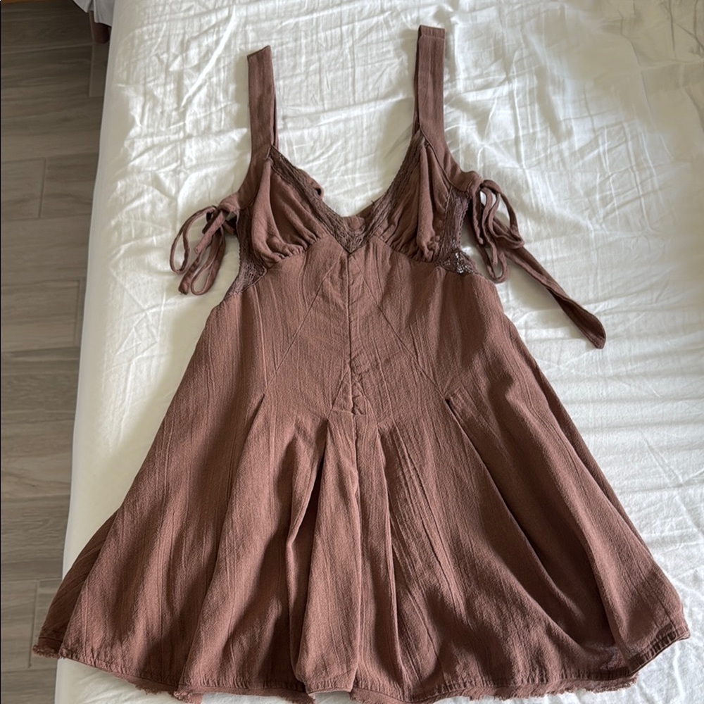 Free People Vivi Brown Mini Dress Small